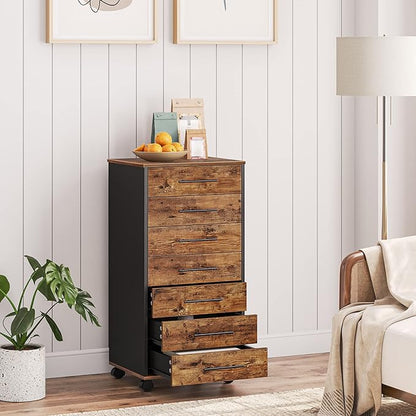 HOOBRO 7-Drawer File Cabinet, Wooden Office Cabinet - Image 6