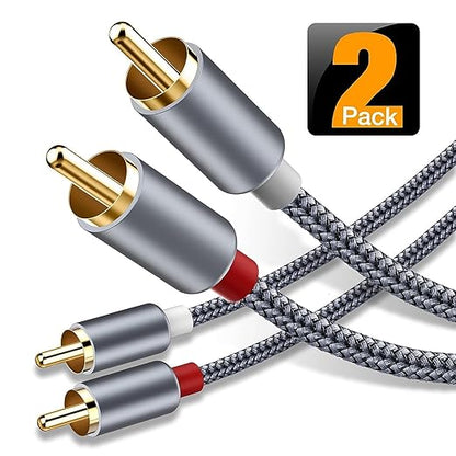 RCA Cable, Goalfish 2RCA Male to 2RCA Male Stereo Audio Cables【2-Pack/4ft by Goalfish