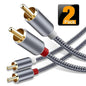 RCA Cable, Goalfish 2RCA Male to 2RCA Male Stereo Audio Cables【2-Pack/4ft by Goalfish