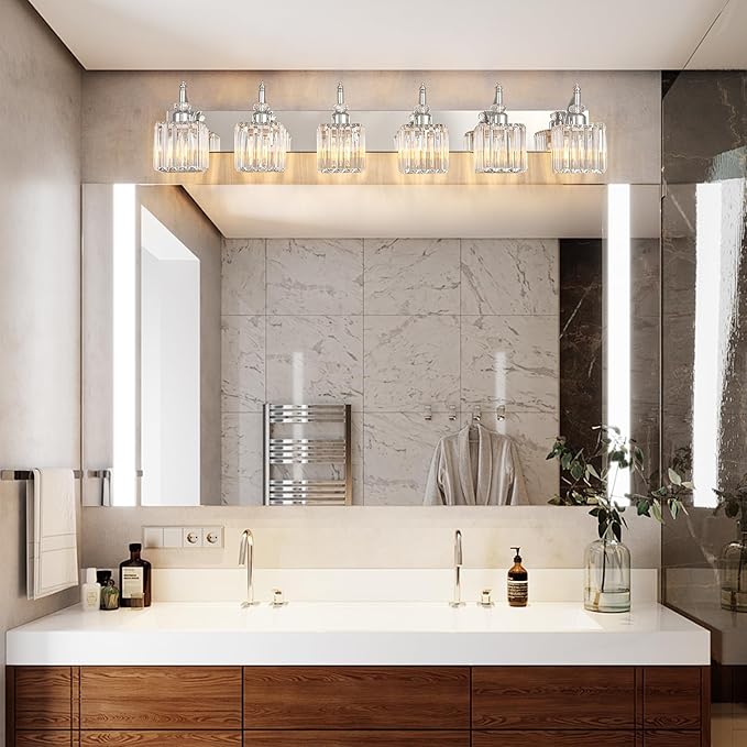 BBLLWJ 6 Light Bathroom Vanity Light Modern Chrome Vanity Light Fixtures - Image 6