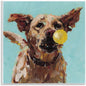 Dog Playing with Ball Joyful, 12 x 12 Inch Mounted Print on Wall Plaque | Stupell Industries · By Studio Bautista · Ready to hang · Great for living room or game room · Made in USA