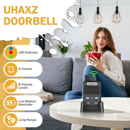 Wireless Doorbell, Full Duplex Doorbell Wireless, 1000ft Long Range, Hands-Free - Image 4