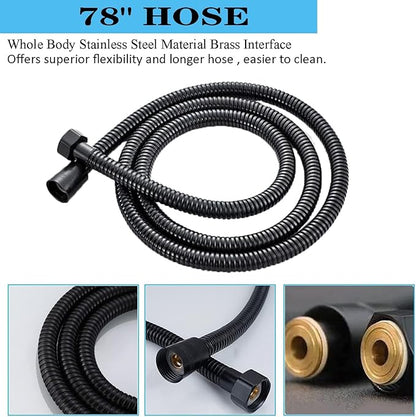 6'' Square High Pressure Rain Black Shower Heads - Image 7