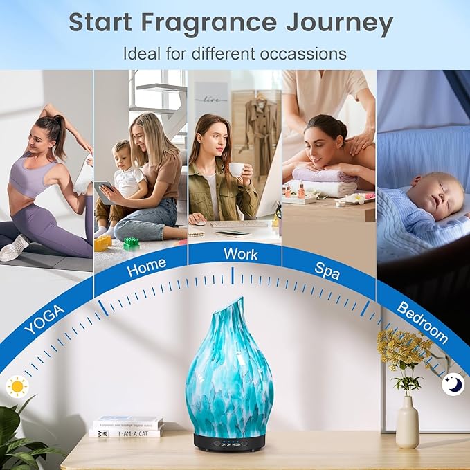 Essential Oil Diffuser, 120ML Glass Aromatherapy Diffuser - Image 6