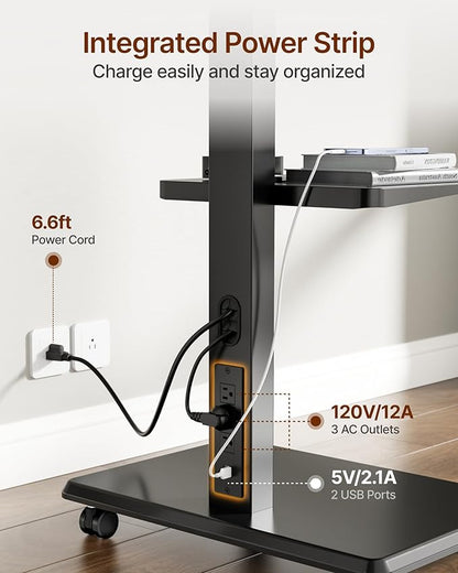 ECOTINY Steel Base Rolling TV Stand - Image 2