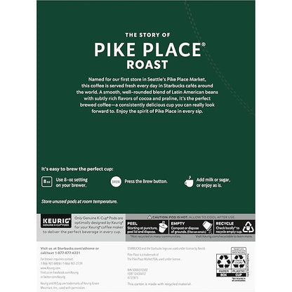 Starbucks K-Cup Coffee Pods, Medium Roast Hot or Iced Coffee, Pike Place Roast - Image 8