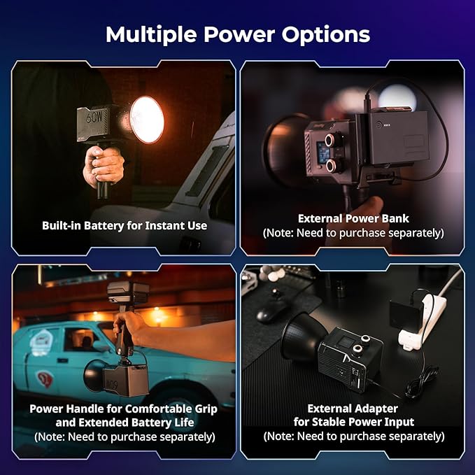 SmallRig RC 60C RGB LED Video Light, 3400mAh Battery 45min Runtime, APP Control - Image 3