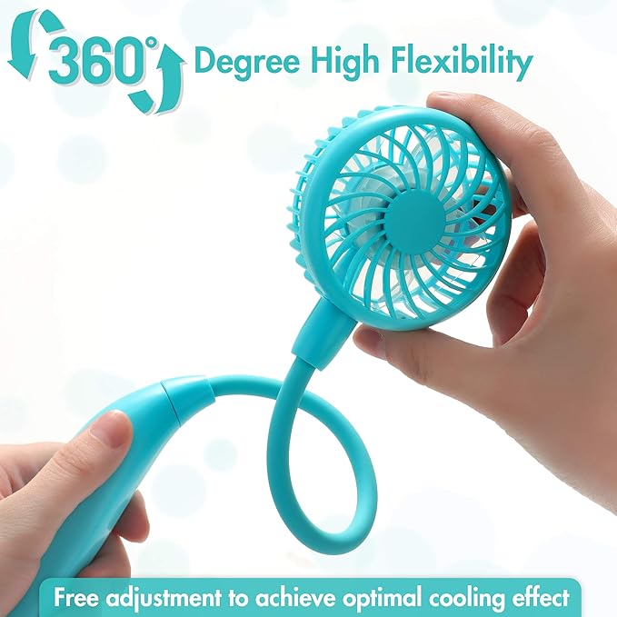 Portable Neck Fan, 2600mAh Battery Operated, Ultra Quiet Hands Free USB Fan - Image 3