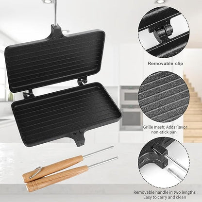 OUKENS Double Pie Irons Sandwich Maker, Campfire Cooking Equipment, Non-Stick - Image 4