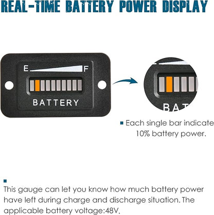 Runleader 48V LED Battery Level Indicator, Programmable Battery Charge Meter - Image 2