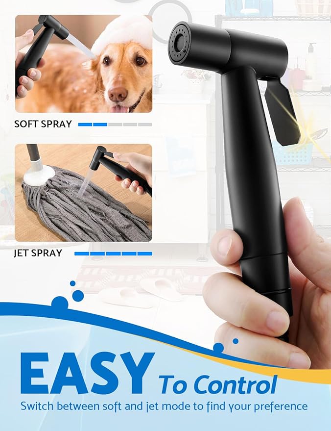 Black Handheld Bidet Sprayer for Toilet, Jet Sprayer for Toilet Muslim Shower - Image 4