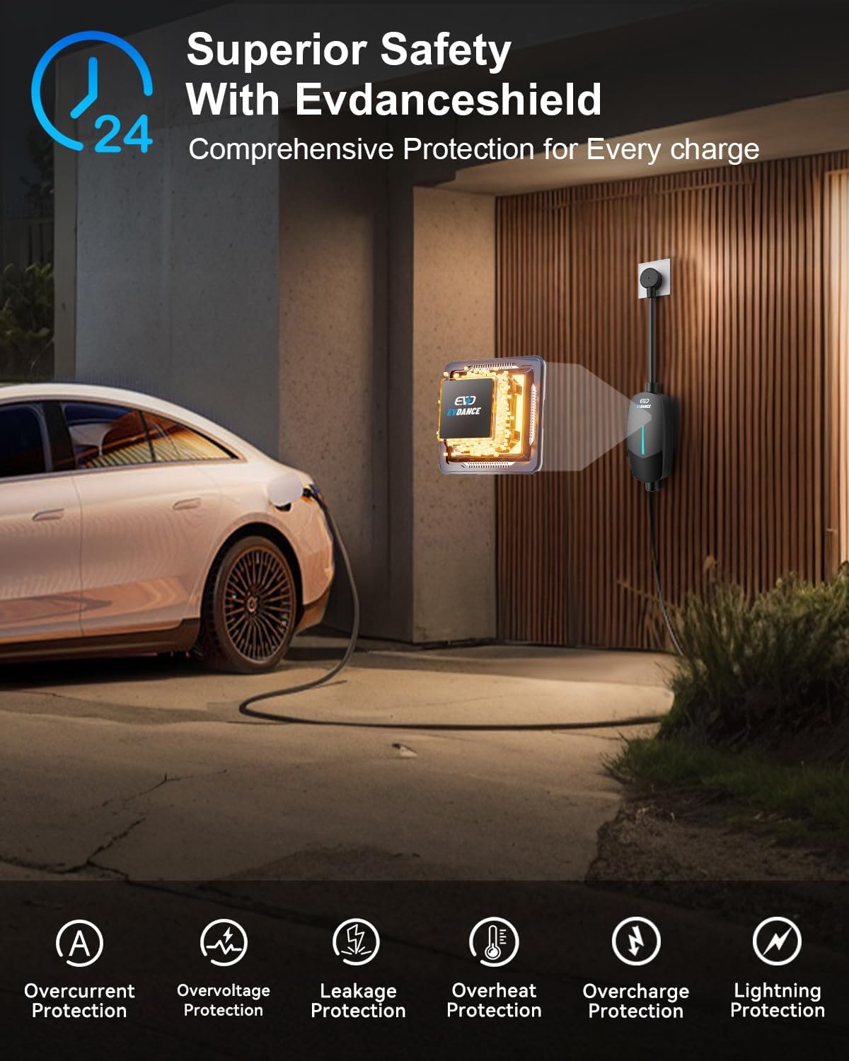 EVDANCE Level 1&2 EV Charger, Electric Vehicle Portable Charger with 25FT...