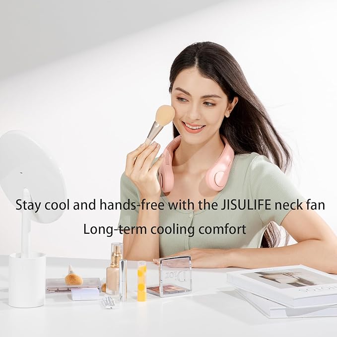 JISULIFE Portable Neck Fan, Hands-Free Bladeless, 5 Speeds, 4000 mAh Battery - Image 7