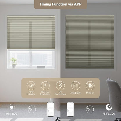 Boolegon No Drill Motorized Cellular Blinds - Image 4