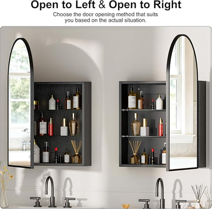 Brushed Black Arched Medicine Cabinet - Image 3