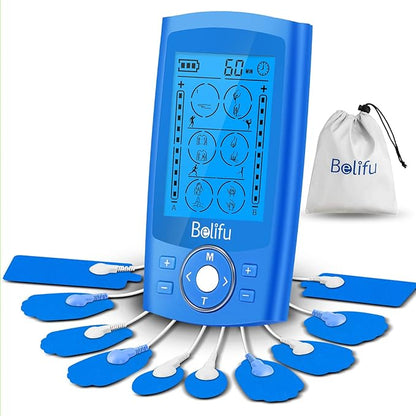Belifu Dual Channel TENS EMS Unit 24 Modes Muscle Stimulator by Belifu