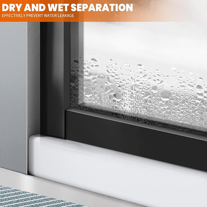 Shower Glass Door 38W*74H Inch, Bathroom Framed Fixed Shower Glass Panel - Image 5