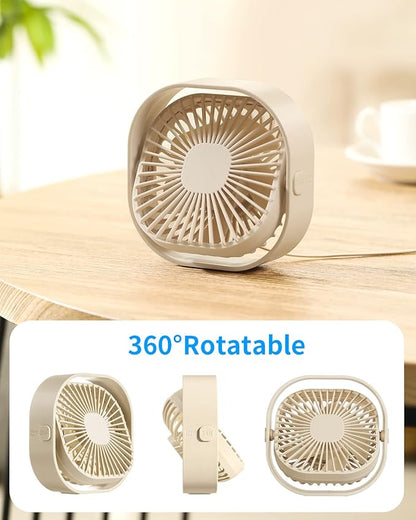 RJVW 4 Inch Small USB Desk Fan, 3-Speed Portable & 360°Rotatable Mini Cooling - Image 6