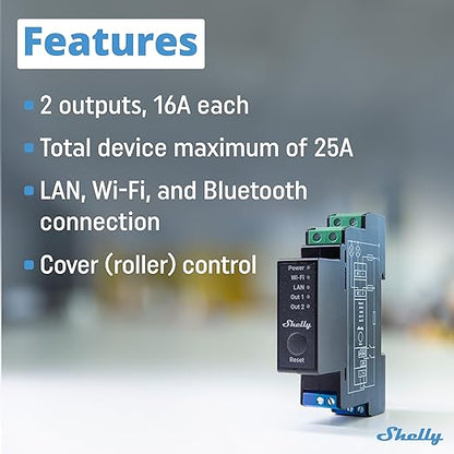 Shelly Pro 2PM | Wi-Fi & LAN 2-Channel Smart Relay - Image 2