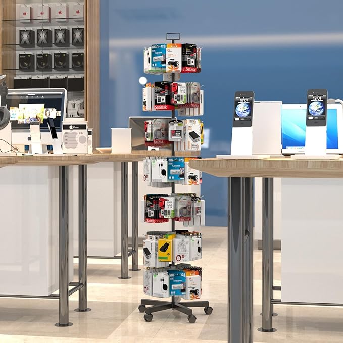YEOOE Upgraded Retail Display Stand 7 Tier Spinning Display Stand, Movable Shop - Image 6