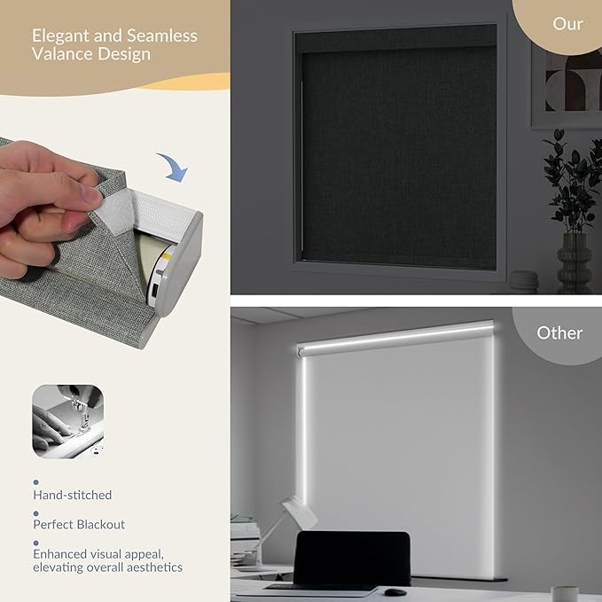 Boolegon Motorized 100% Blackout Roller Blinds - Image 6