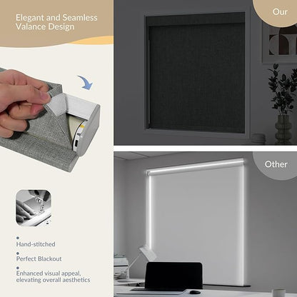Boolegon Motorized 100% Blackout Roller Blinds - Image 6