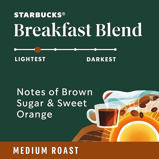 Starbucks K-Cup Coffee Pods, Medium Roast Hot or Iced Coffee, Breakfast Blend - Image 4