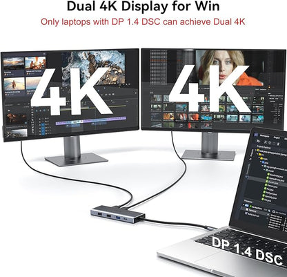 HODO USB C Docking Station Dual Monitor Adapter - Image 4