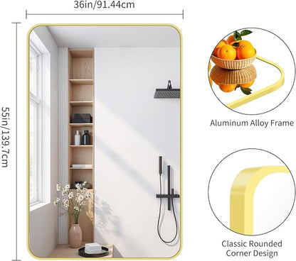 FORBATH 55x36 Inch Gold Bathroom Mirror - Image 8