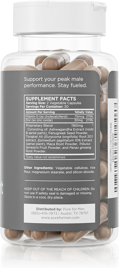 Pure for Men T-Support Supplement | Vegetarian Total Support for Men - Image 2