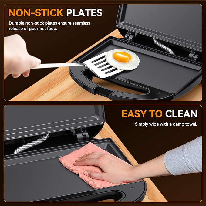 OSTBA Sandwich Maker, 2 Slice Grilled Cheese Maker - Image 3