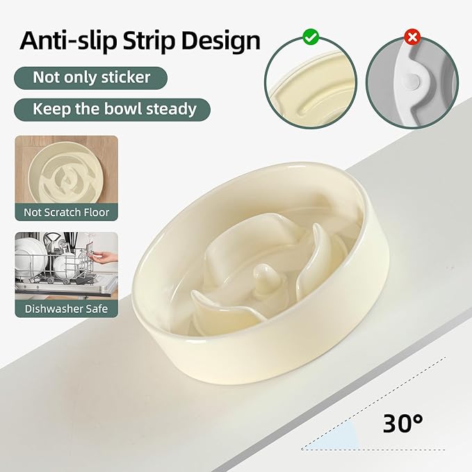 Ceramic 0.9 Cup Dog Bowl Slow Feeder - Image 3