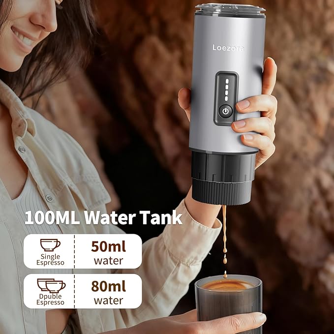 Leozora Portable Espresso Maker, 20Bar Professional Pressure, Stainless Steel - Image 4