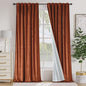 Lazzzy Burnt Orange Velvet Extra Long Curtains 108 Inches Long Blackout Thermal by Lazzzy