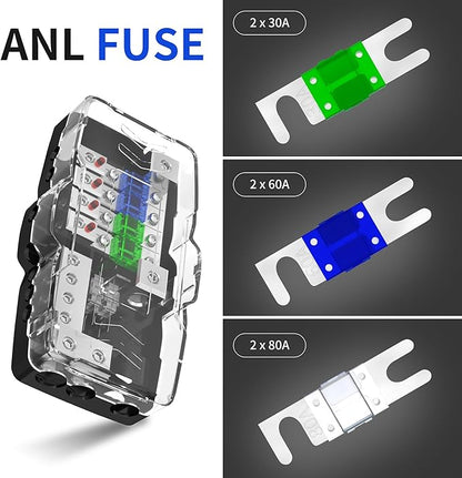 RVBOATPAT Fused Power Distribution Block Car Audio Fused Distribution Block 12V - Image 4