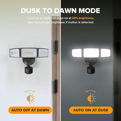 LUTEC 2 Pack 72W 7500LM LED Security Lights Motion Sensor Light Outdoor - Image 5