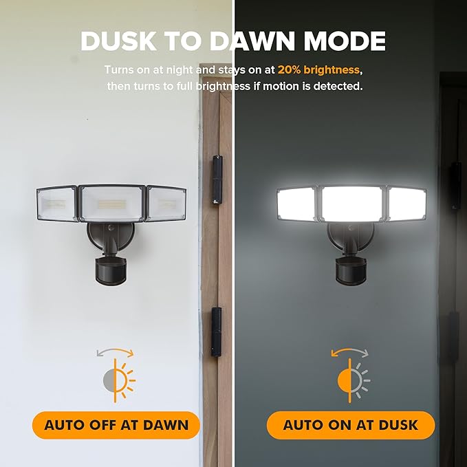 LUTEC 72W 7500LM LED Security Lights Motion Sensor Light Outdoor, 5000K Daylight - Image 5