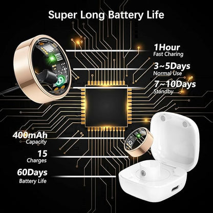 Smart Health Ring for Women Men, Fitness Tracker Ring - Image 7