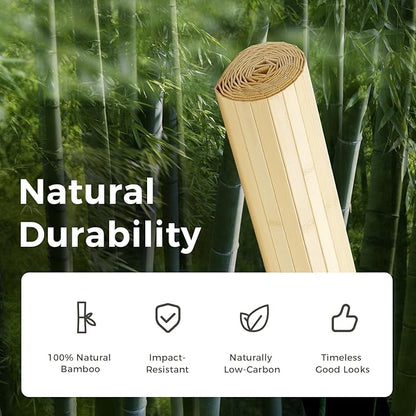 OUZUGIE 1 Pack 96x48 Inch Natural Bamboo Wall Panel – Raw Pole Wrap Paneling - Image 7