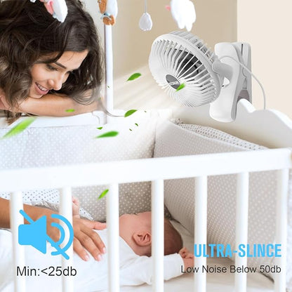 BESKAR Clip on Fan, 360° Rotation Quiet Stroller Fans - Image 3