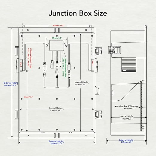 Outdoor Electrical Box, Waterproof Electrical Junction Box IP65 ABS Plastic - Image 5