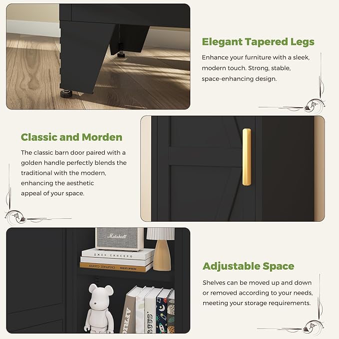 COFaR Tall Bathroom Cabinet, Metal Farmhouse Narrow Slim Storage Cabinet - Image 4
