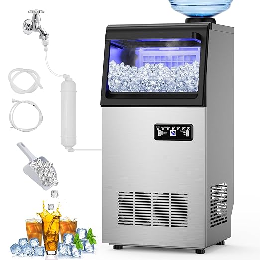 Commercial Ice Maker Machine 130 Lbs/24H, 20 Lbs Ice Bin, Undercounter Ice by Velieta-SpecialistinFridge