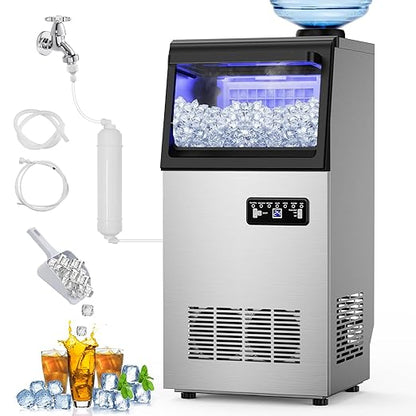 Commercial Ice Maker Machine 130 Lbs/24H, 20 Lbs Ice Bin, Undercounter Ice by Velieta-SpecialistinFridge