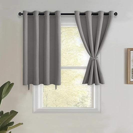 JIUZHEN Short Curtains Kitchen Half Window Blackout Curtains by JIUZHEN
