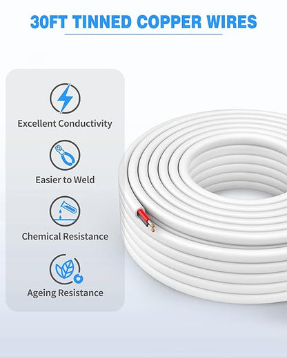 NAOVEO 10 Gauge Wire 2 Conductor Electrical Wire, 10 AWG Stranded PVC Tinned - Image 6