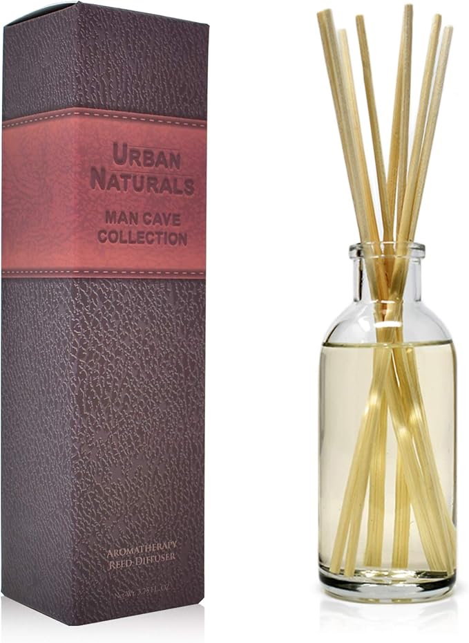 Urban Naturals Leather Mahogany Reed Diffuser Oil Set by UrbanNaturals