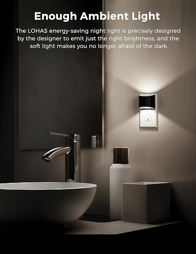 L LOHAS LED Night Lights Plug into Wall 2 Pack, Nightlight - Image 2
