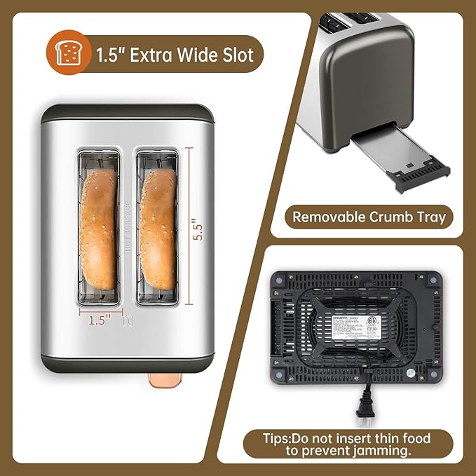 SEEDEEM Toaster 2 Slice, Real Touch Screen - Image 6