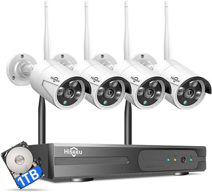 Hiseeu Home Security Camera System, No Subscription, 4K NVR by Hiseeu